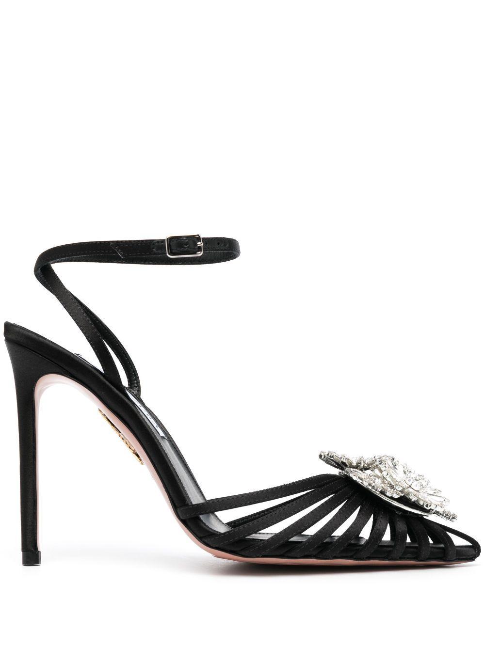 AQUAZZURA Crystal Margarita Embellished Pumps In Black Product Image