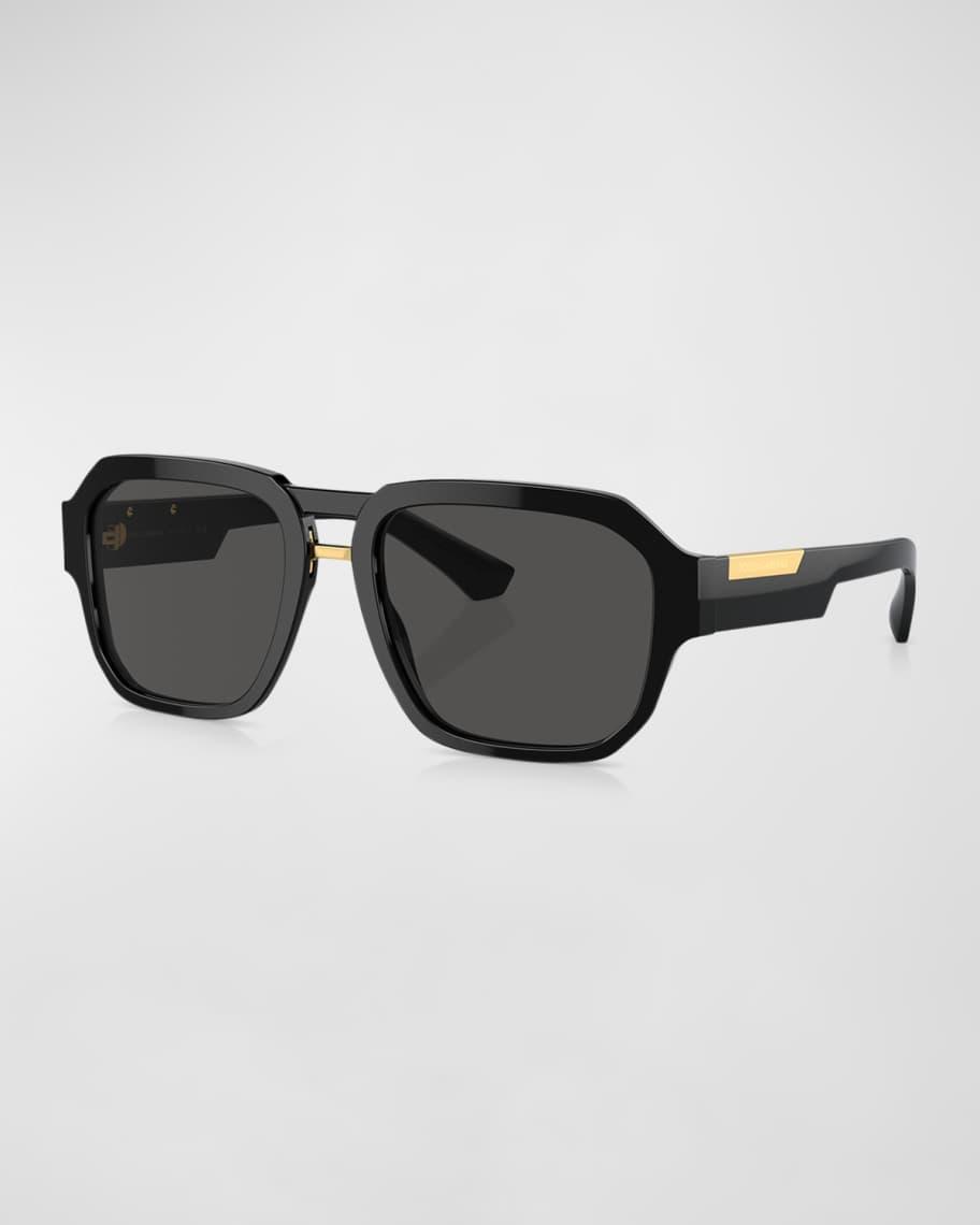 Mens Dg4464 Acetate Double-Bridge Aviator Sunglasses Product Image