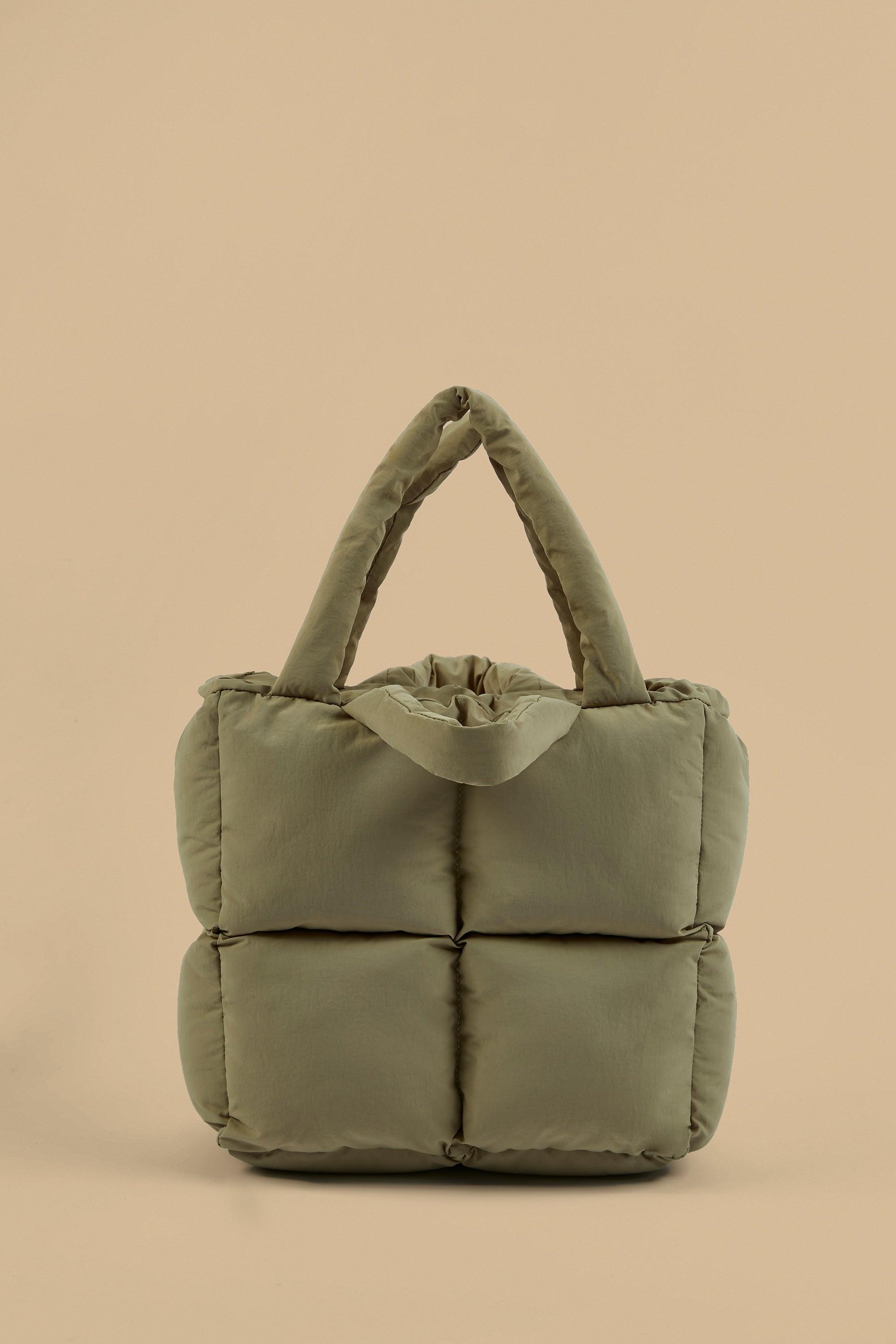 Quilted Puffer Bag in Soft Olive Product Image