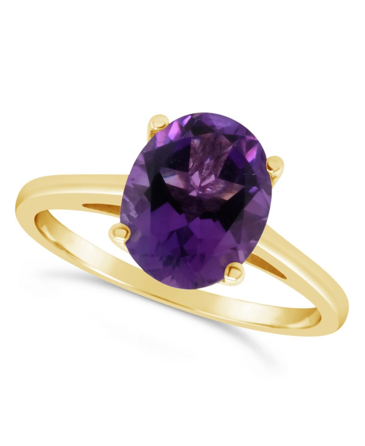 Alyson Layne 14k Gold Oval Amethyst Solitaire Ring, Womens Product Image