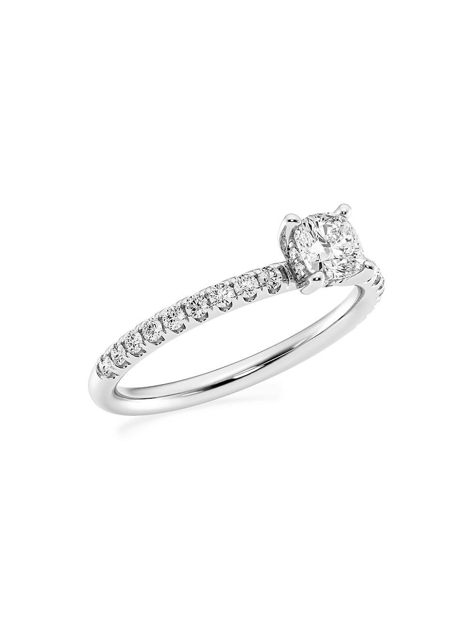 Womens Platinum & Cushion-Cut Lab-Grown Diamond Hidden Halo Ring/0.80-3.41 TCW Product Image