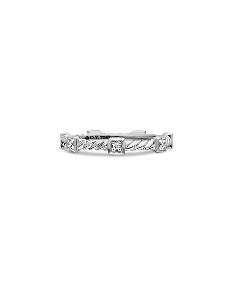 Womens Cable Collectibles 18K White Gold Diamond Stack Band Ring Product Image