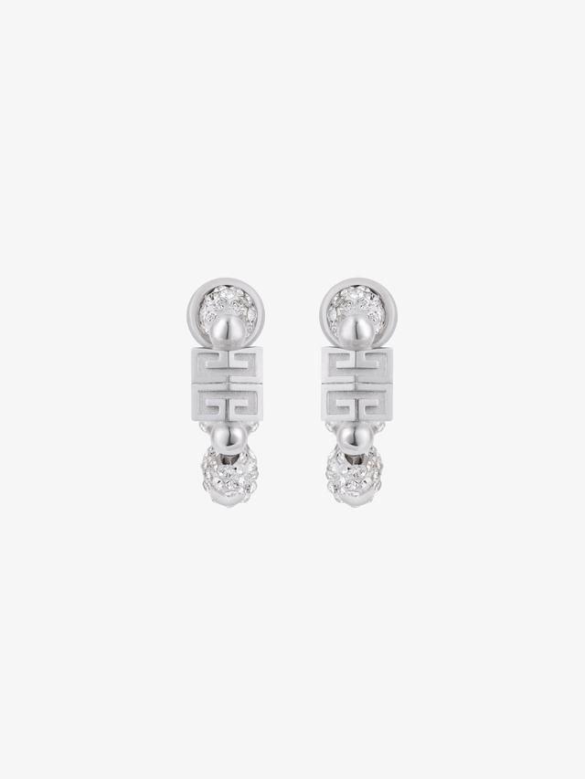 4G earrings in metal with crystals Product Image