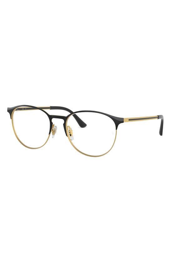 RAY BAN Phantos 53mm Optical Glasses In Gold Black Product Image