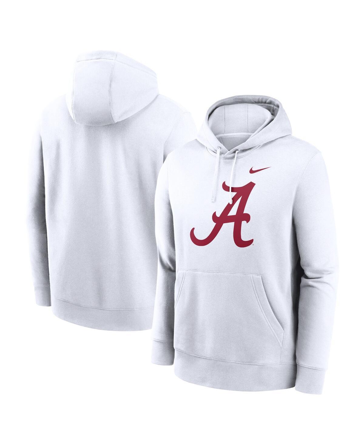 Nike Mens White Alabama Crimson Tide Primetime Evergreen Club Fleece Pullover Hoodie Product Image