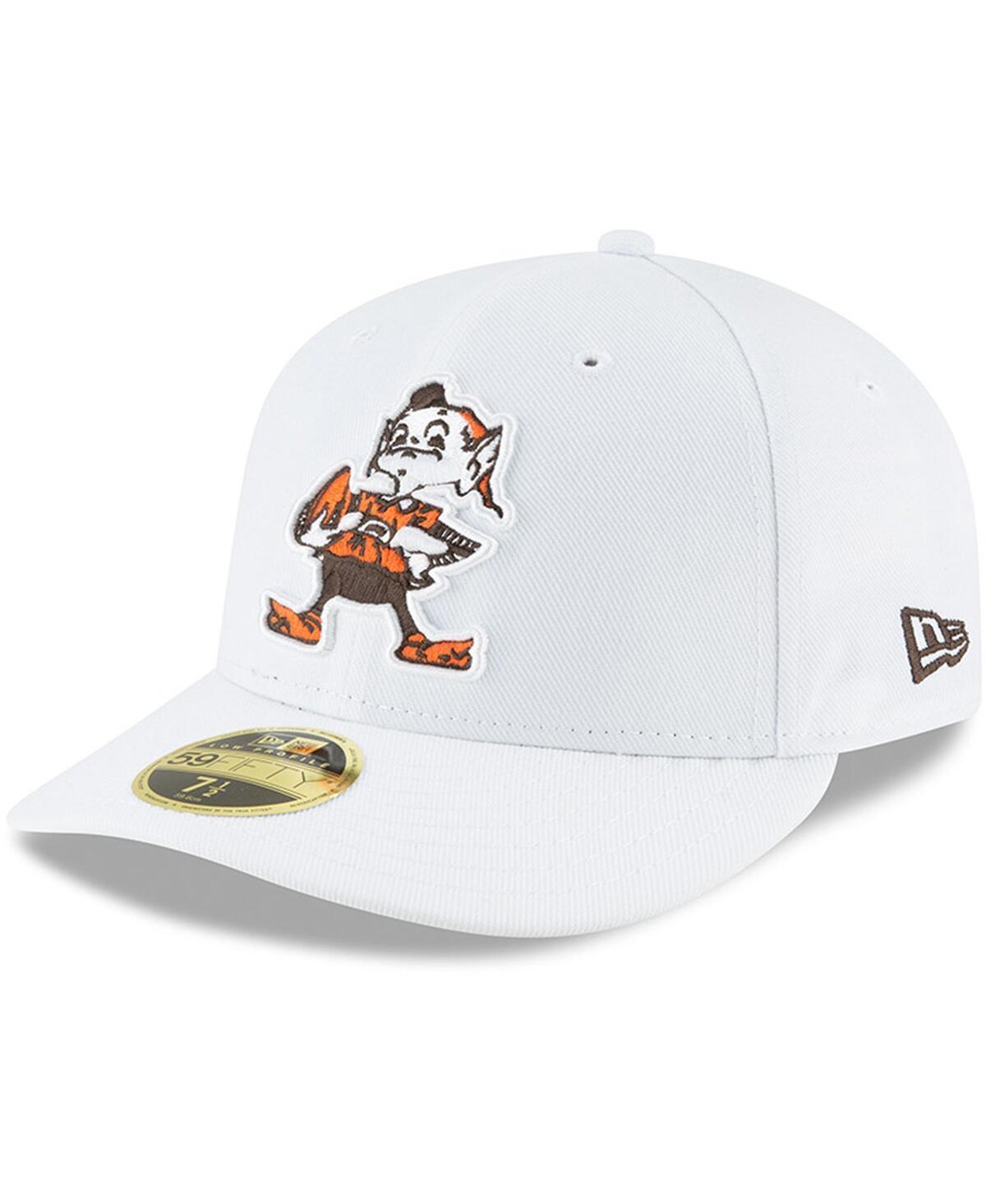 Mens White Cleveland Browns Throwback Logo Omaha Low Profile 59FIFTY Fitted Hat Product Image