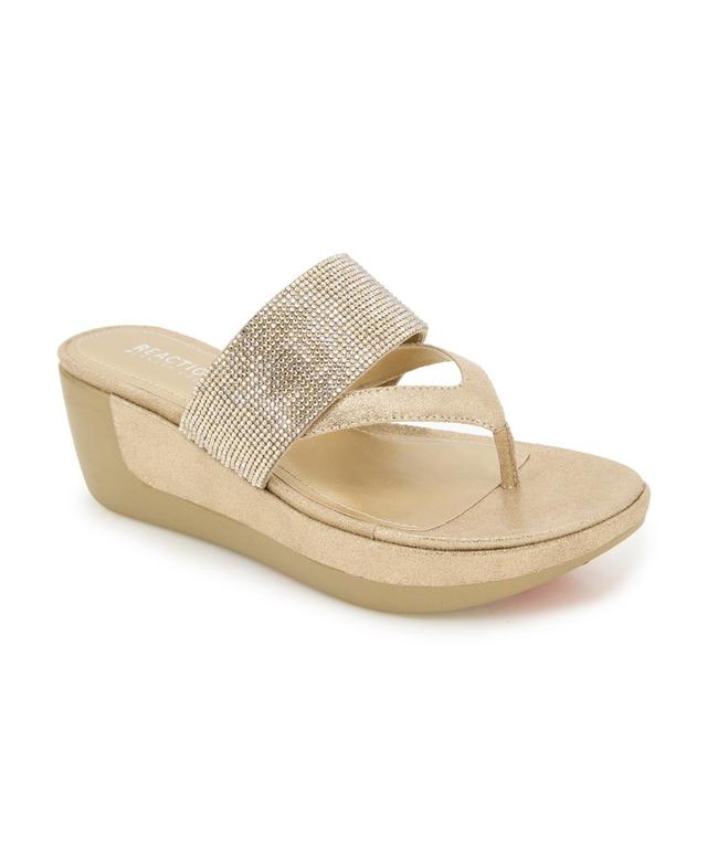 Kenneth Cole Reaction Womens Pepea Cross Jewel Wedge Sandals Product Image