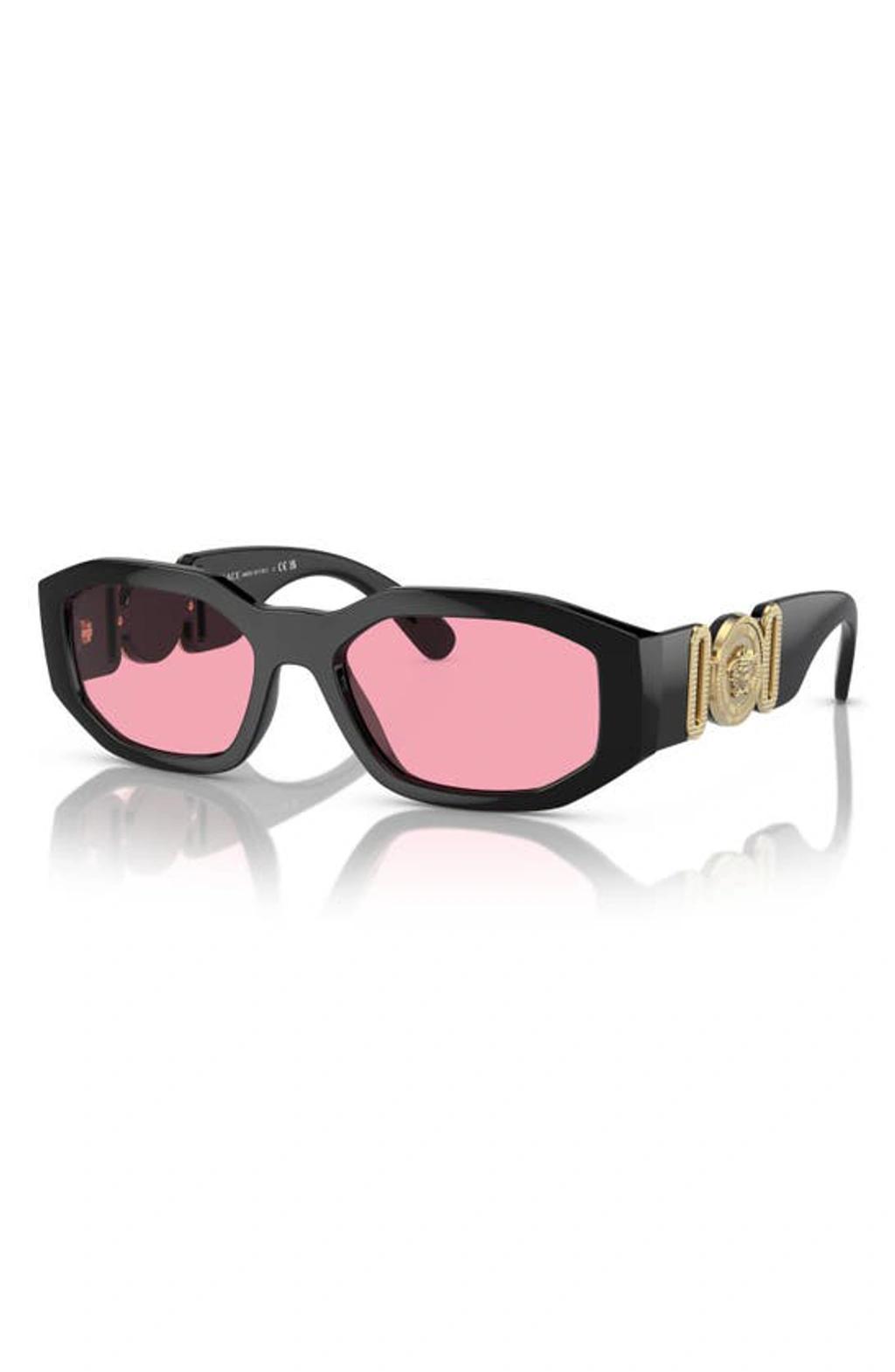 VERSACE Eyewear Rectangular Frame Sunglasses In Black Product Image