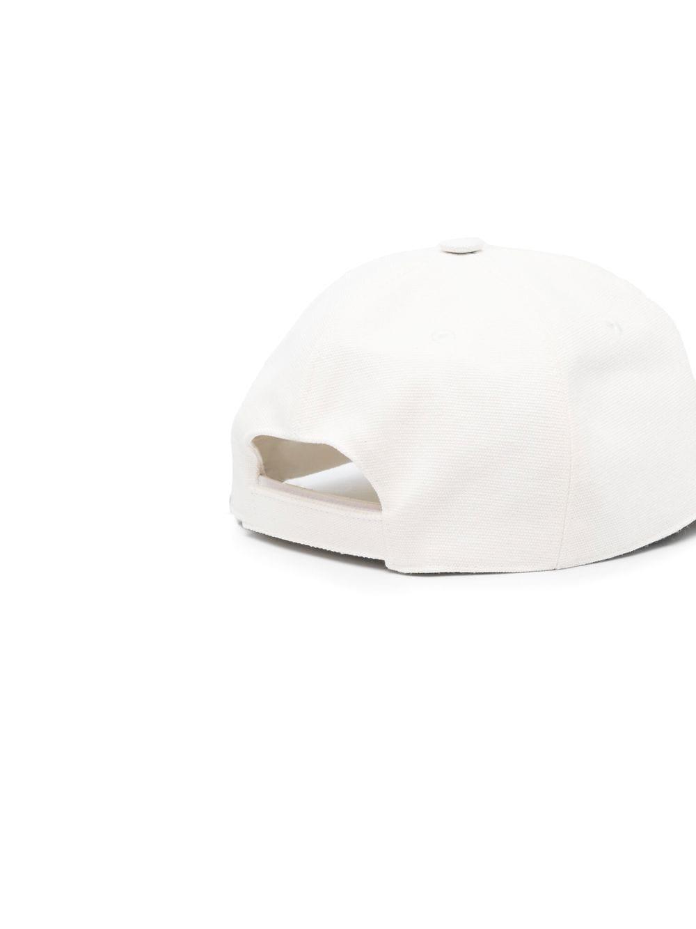 Floral Logo-print Cap In White Product Image