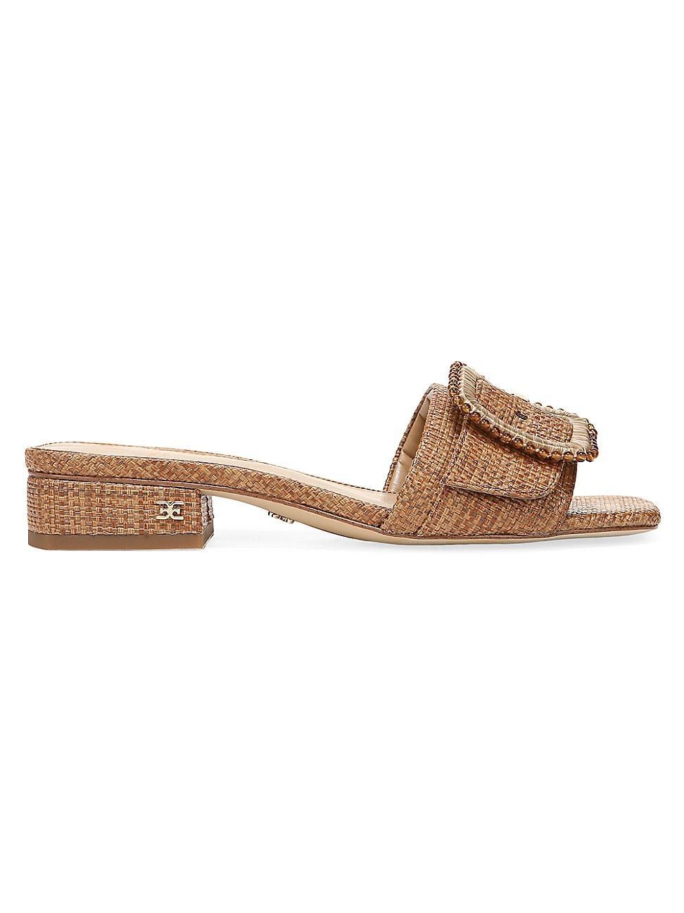 Sam Edelman Deacon Bead Raffia Buckle Detail Slide Sandals Product Image