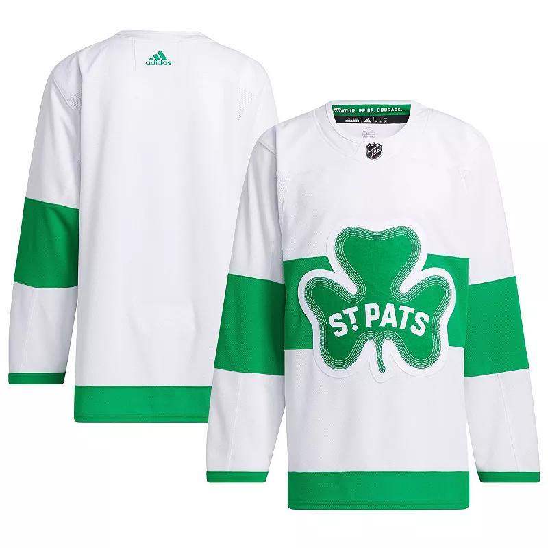 Mens adidas White Toronto Maple Leafs St. Patricks Alternate Primegreen Authentic Jersey Product Image