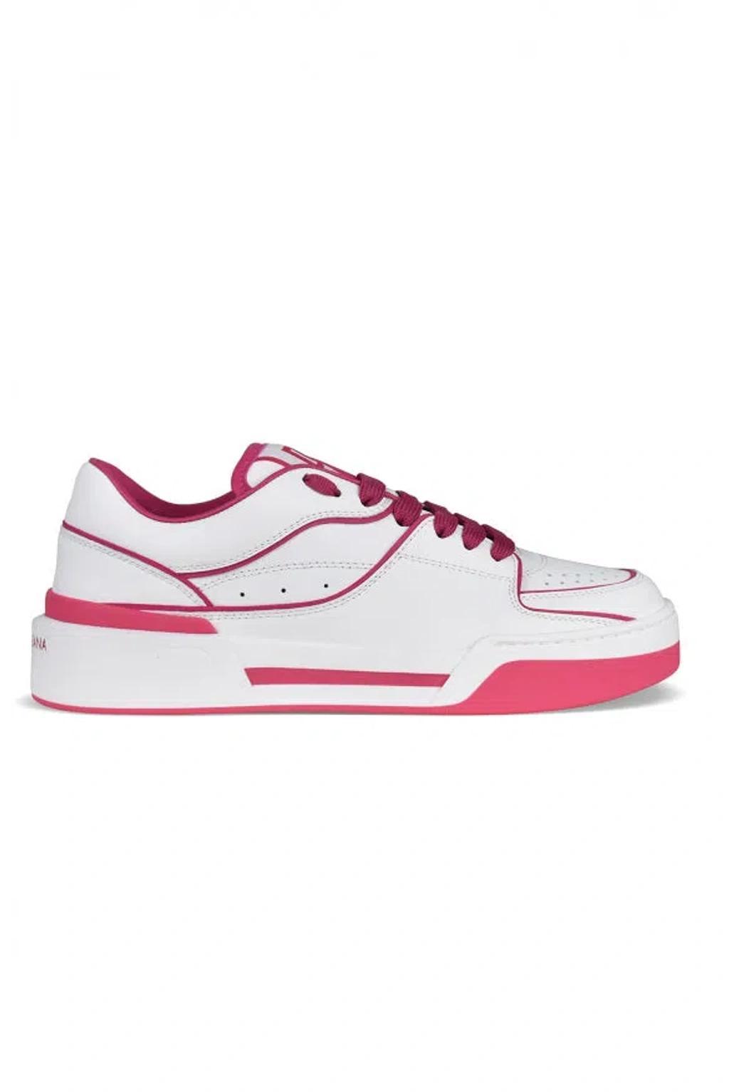 DOLCE & GABBANA Calfskin New Roma Sneakers In White Product Image