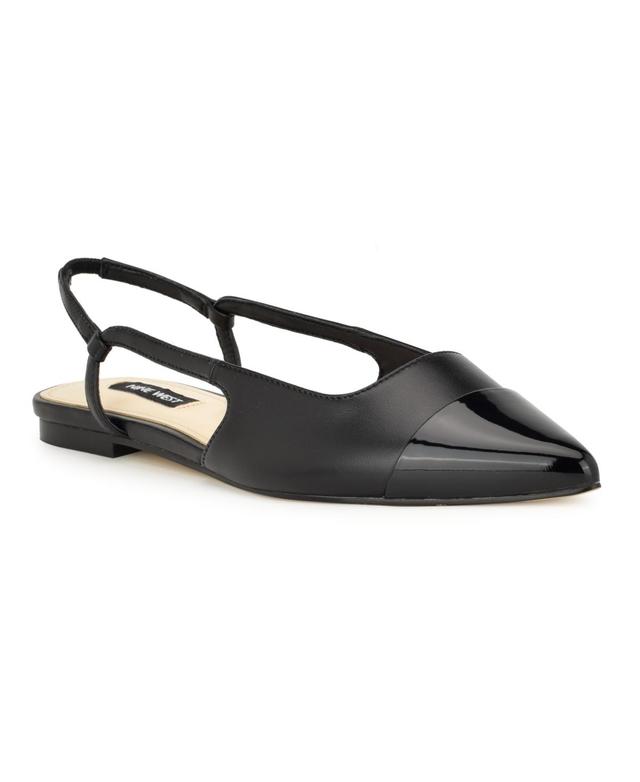 Nine West Womens Babee Slingback Cap Toe Flats Product Image