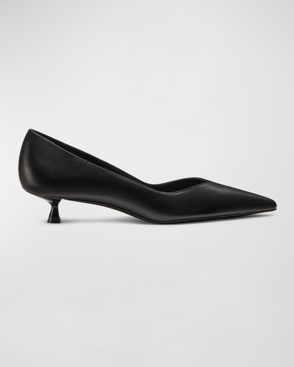 Womens Eva 35MM Leather Kitten-Heel Pumps Product Image