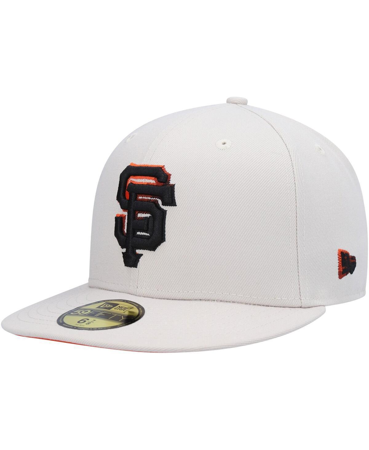 Mens New Era Khaki San Francisco Giants Stone Dim Undervisor 59FIFTY Fitted Hat Beig/Green Product Image