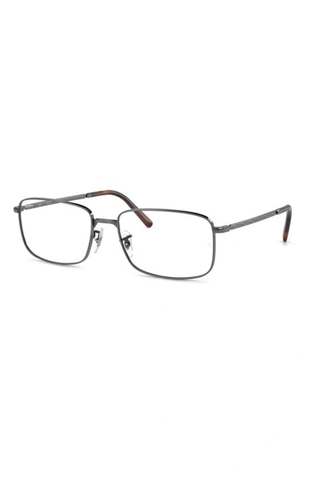 RAY BAN 54mm Rectangular Optical Glasses In Gunmetal Product Image