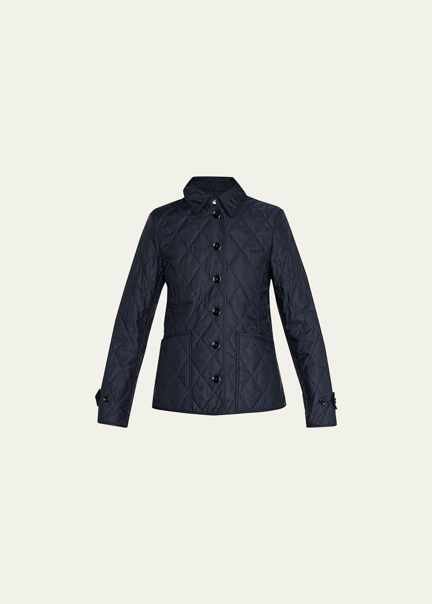 Collared Diamond Quilted Jacket Product Image