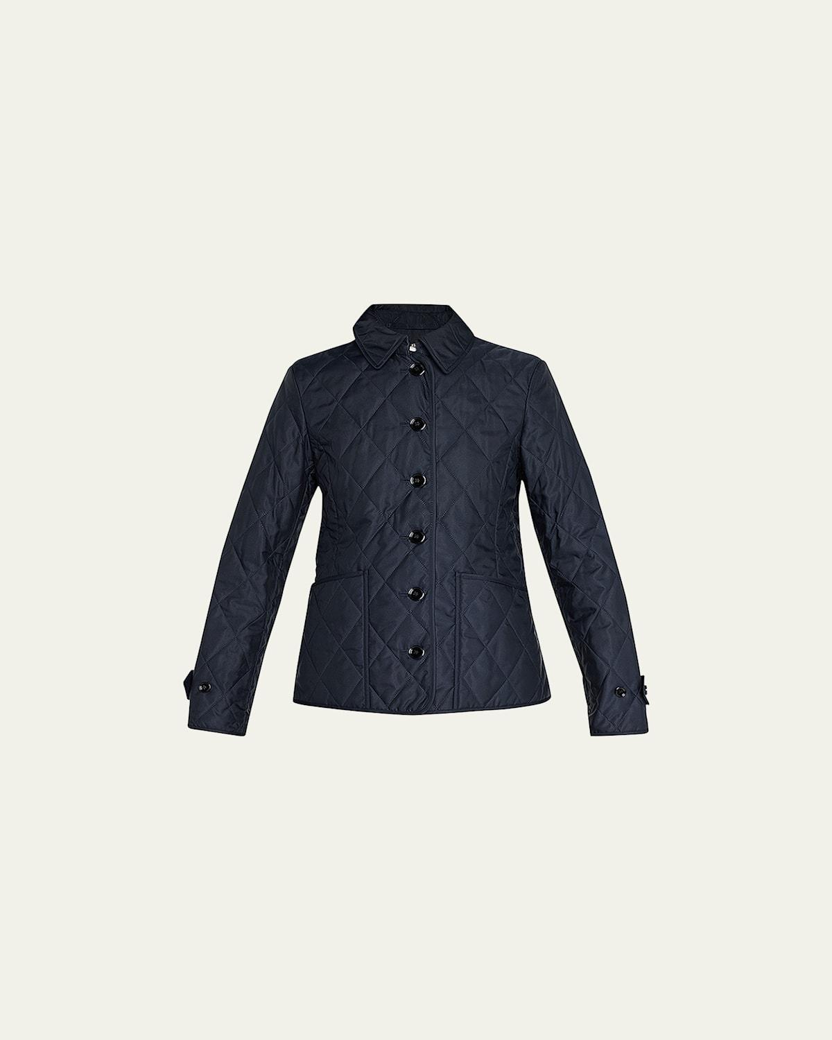 Collared Diamond Quilted Jacket Product Image