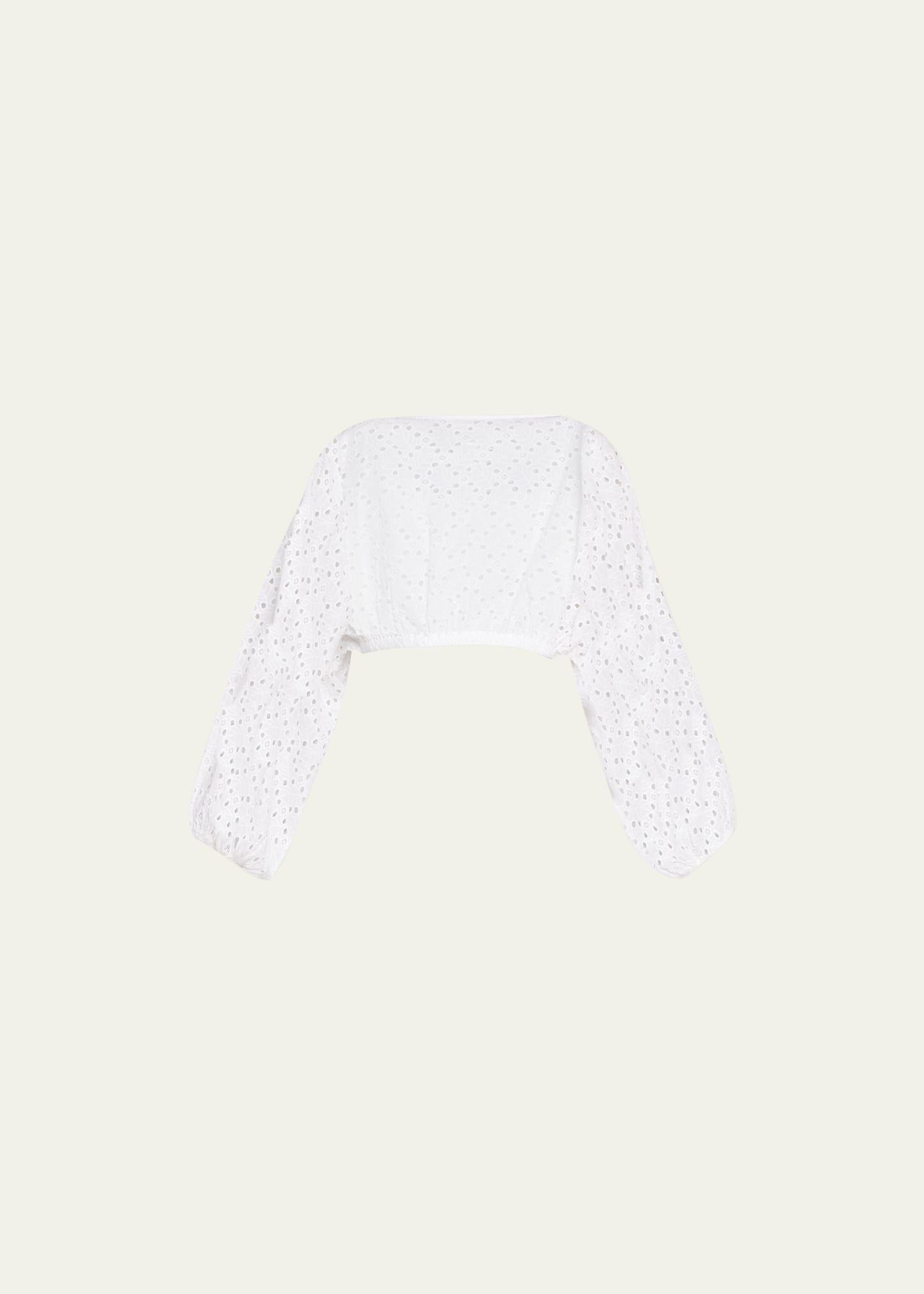 Womens Sophia Eyelet Cotton Crop Top Product Image