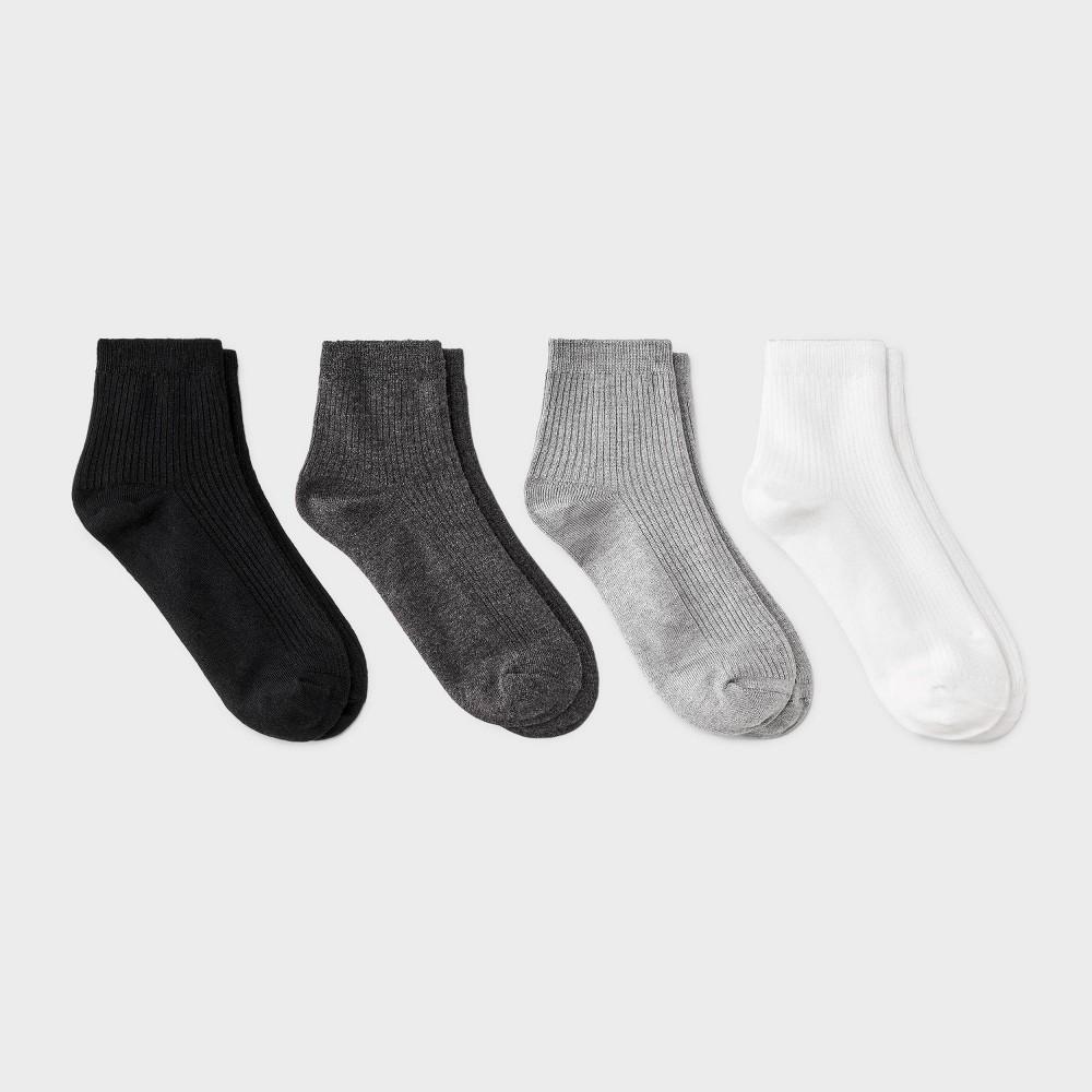 Womens Ultra Soft Everyday Rib-Knit 4pk Ankle Socks - Auden 4-10 Product Image