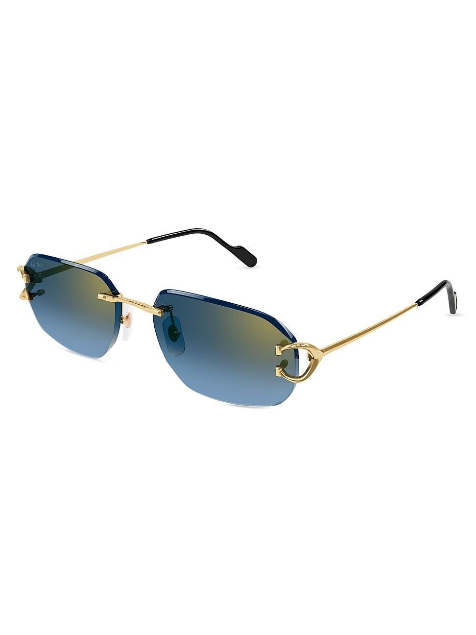 Womens C Decor 58MM 24K-Gold-Plated Metal Rimless Pilot Sunglasses Product Image