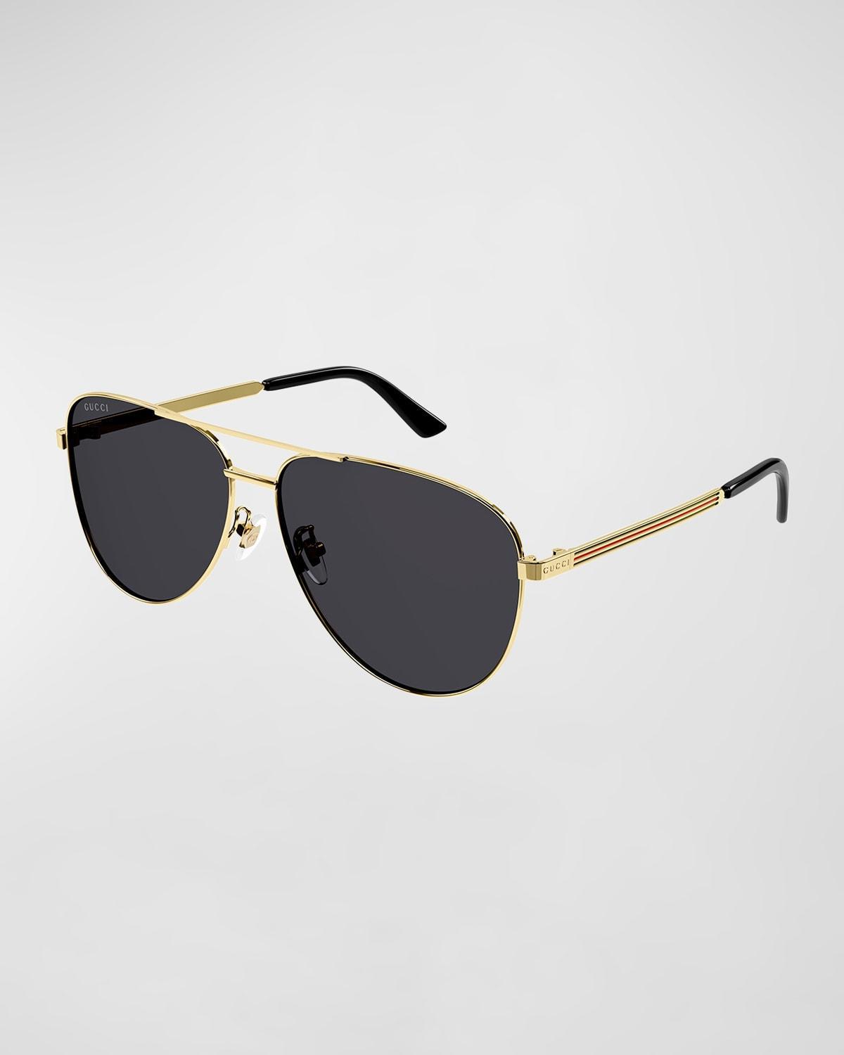 Mens Vintage Web 63MM Pilot Metal Sunglasses Product Image