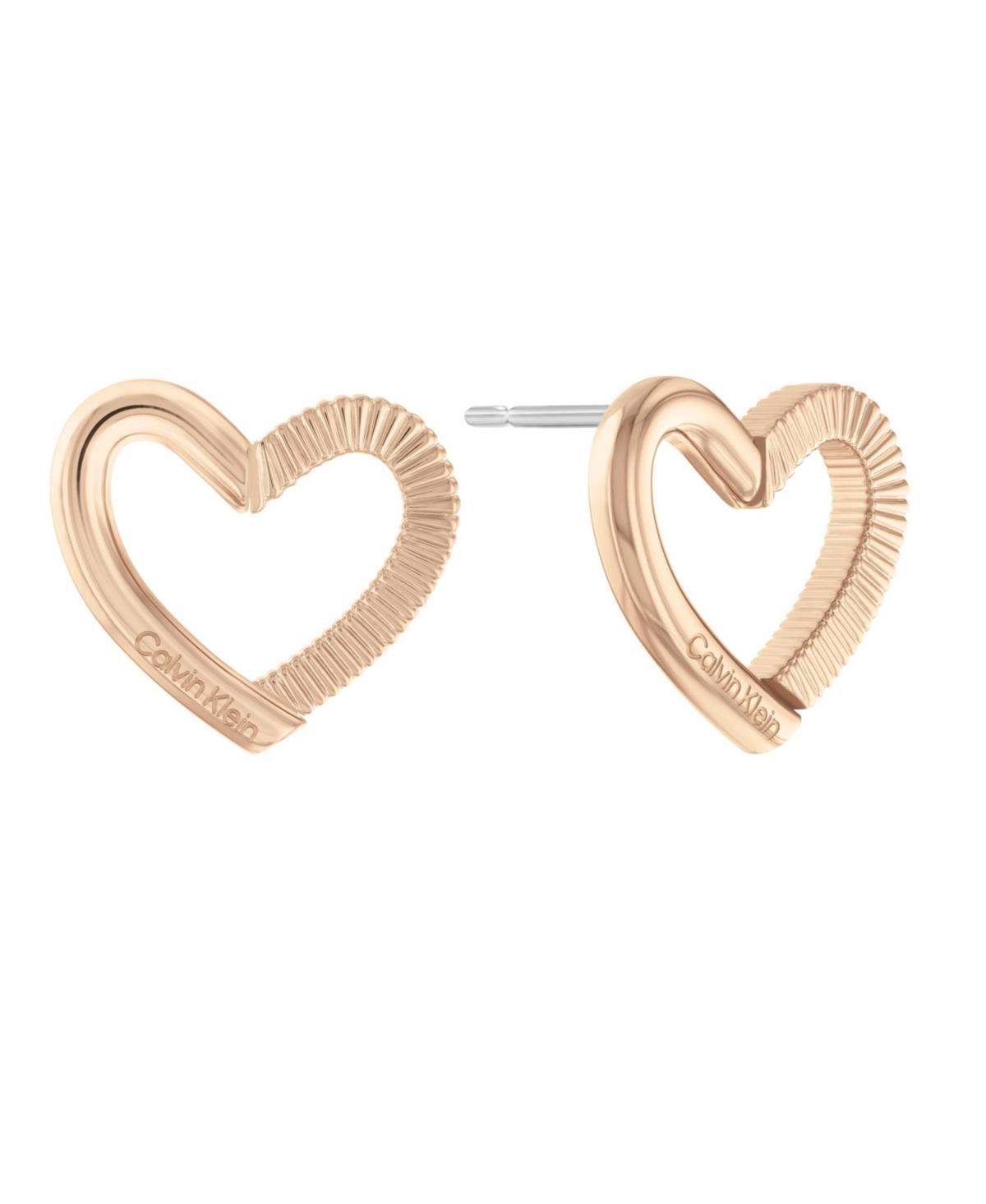 Calvin Klein Women's Minimalistic Hearts Stud Earrings - Metallic Product Image