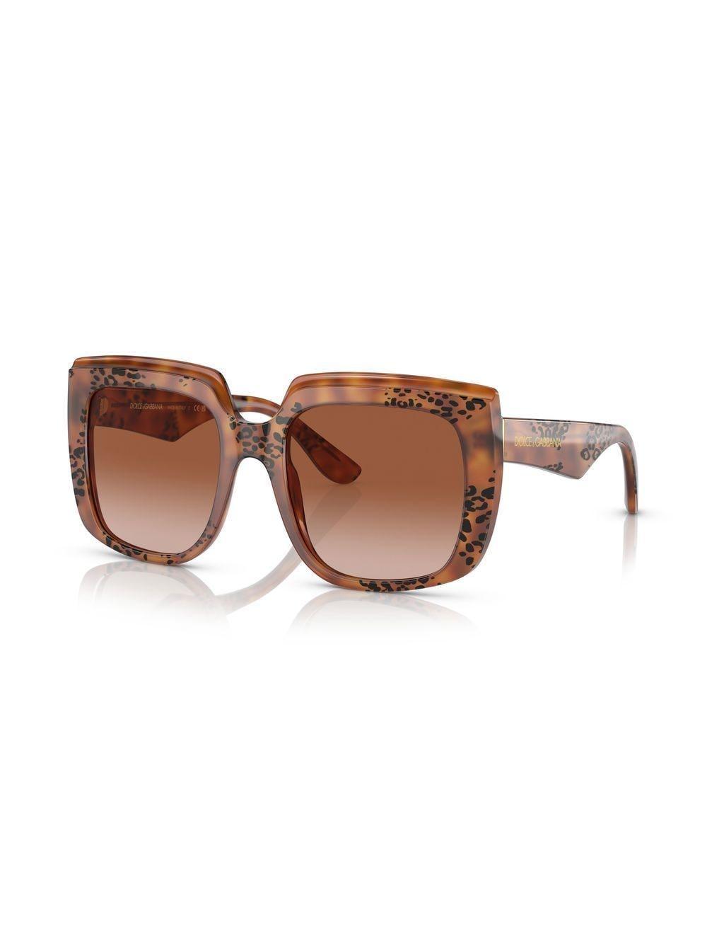 DOLCE & GABBANA Oversized Square-frame Sunglasses In Brown Product Image