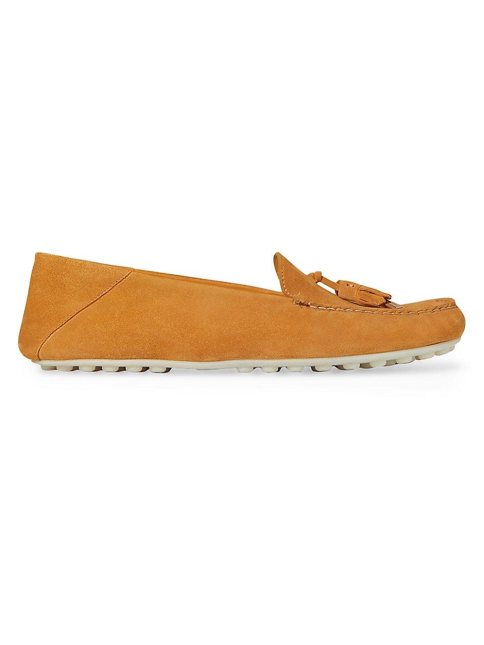 Womens Dot Sole Leather Moccasin Loafers Product Image