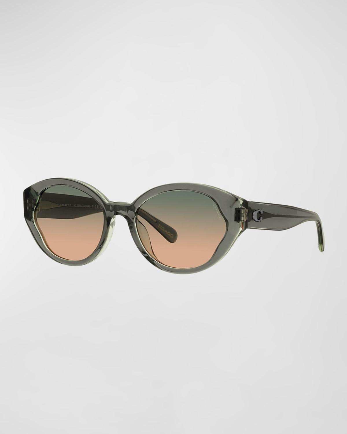 COACH Womens 0HC8364U 55mm Gradient Oval Sunglasses Product Image