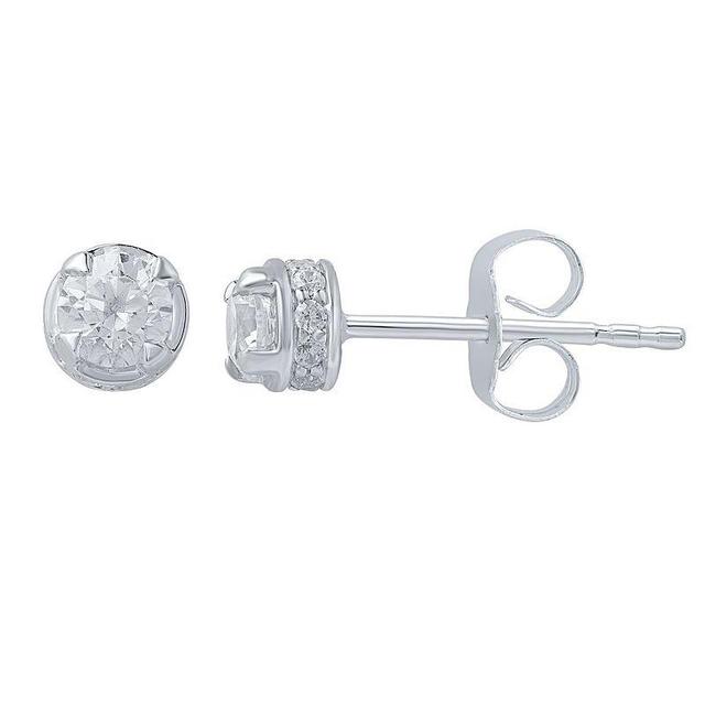 10k White Gold 1/3 Carat T.W. Diamond Stud Earrings, Womens Product Image