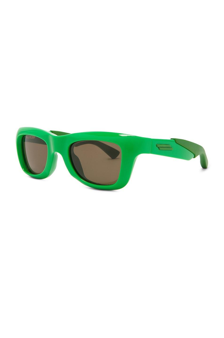 Bottega Veneta Mix Materials Sunglasses in Green Product Image