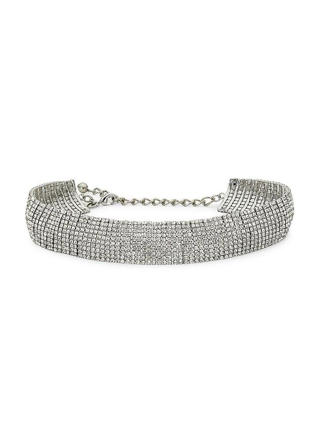 Womens Rhodium-Plated & Glass Crystal Choker Product Image