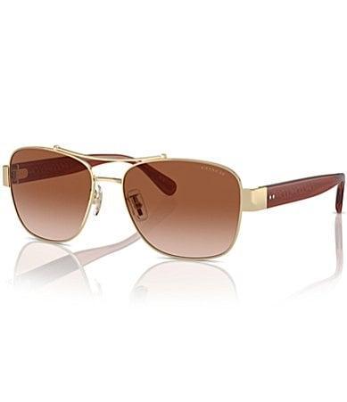 COACH Womens HC7161 56mm Aviator Sunglasses Product Image