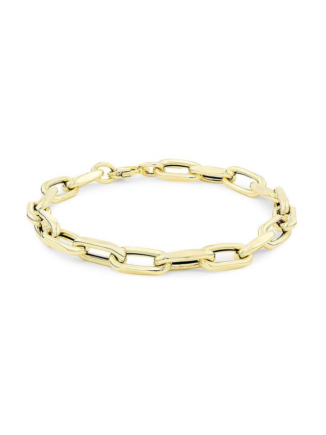 Womens 14K Yellow Gold Paper-Clip Chain Bracelet Product Image