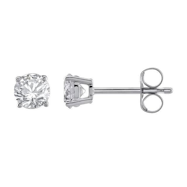 Yours and Mined 14k White Gold 1/2 Carat T.W. GSI Certified Diamond Solitaire Stud Earrings, Womens Product Image