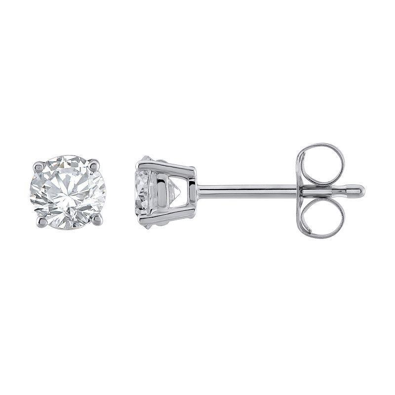 Yours and Mined 14k White Gold 1/3 Carat T.W. Diamond Stud Earrings, Womens, 14k Gold Product Image