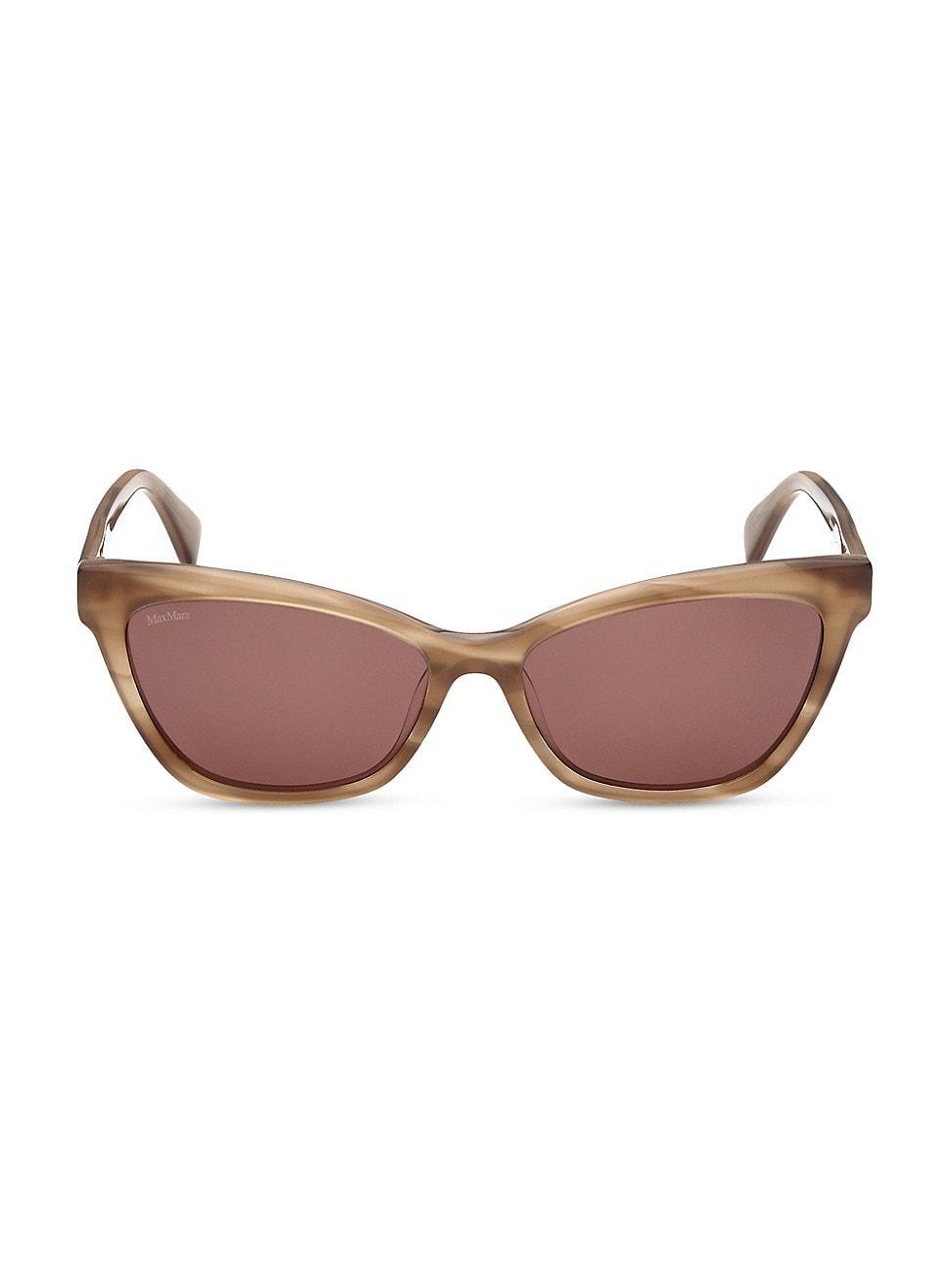 Womens 58MM Cat Eye Sunglasses - Light Brown Product Image