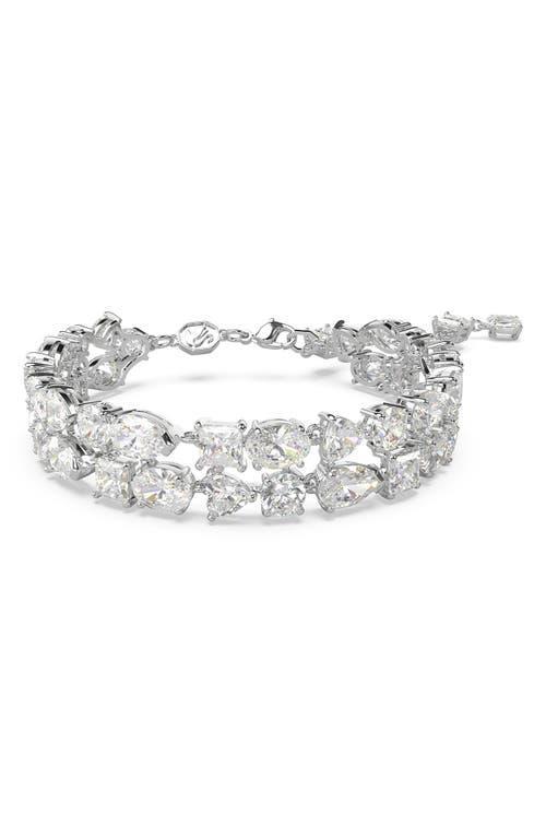 Womens Mesmera Rhodium-Plated & Swarovski Crystal Double-Row Bracelet Product Image