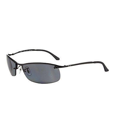 Ray-Ban 63mm Oversize Mirrored Rectangle Wrap Sunglasses Product Image