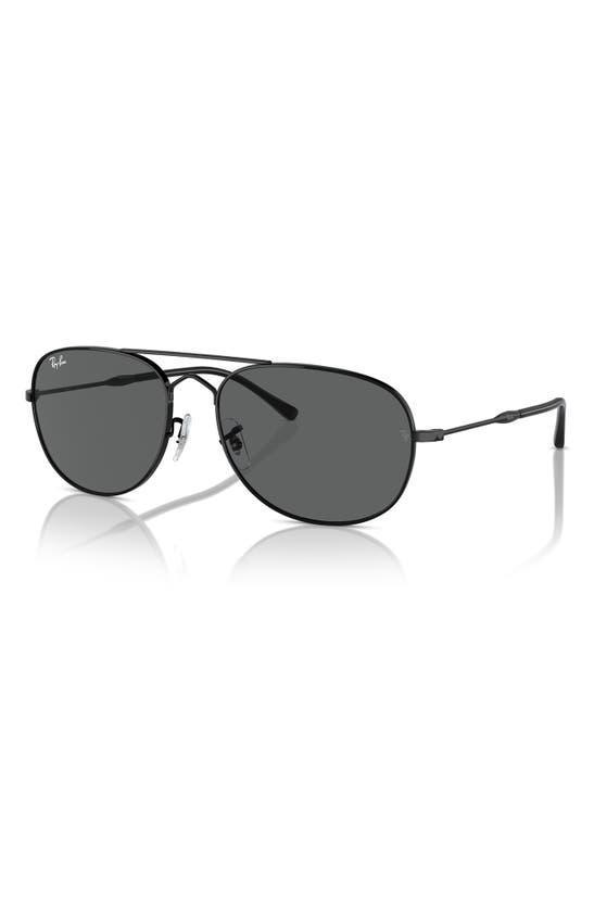 RAY BAN Bain Bridge 57mm Pillow Aviator Sunglasses In Black Product Image