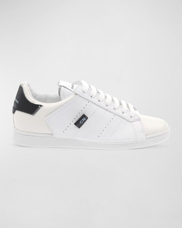 Mens Logo Leather Low-Top Sneakers Product Image