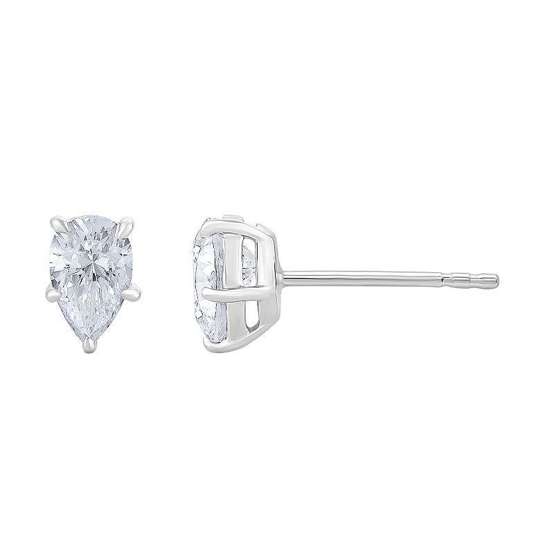 Diamond Medley 14k White Gold 1 Carat T.W. Lab-Grown Diamond Stud Earrings, Womens, 14k Whgold Product Image