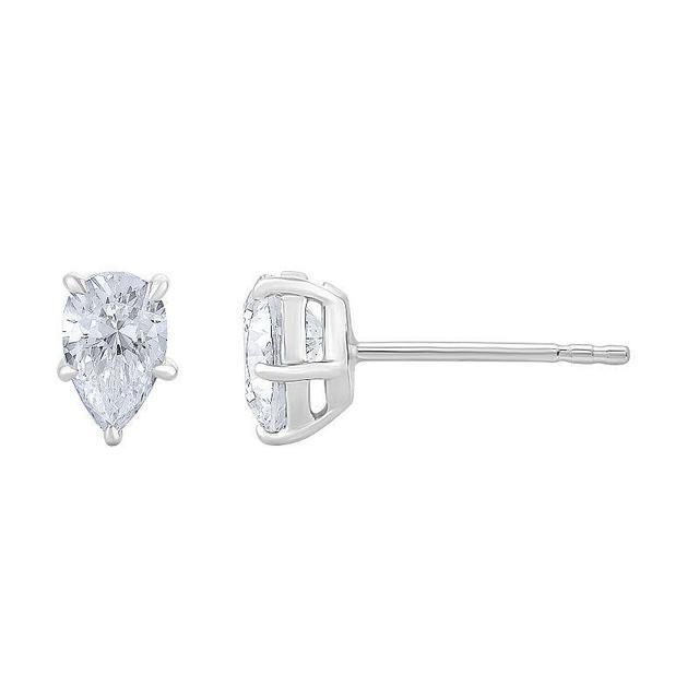 Diamond Medley 14k White Gold 1 Carat T.W. Lab-Grown Diamond Stud Earrings, Womens Product Image