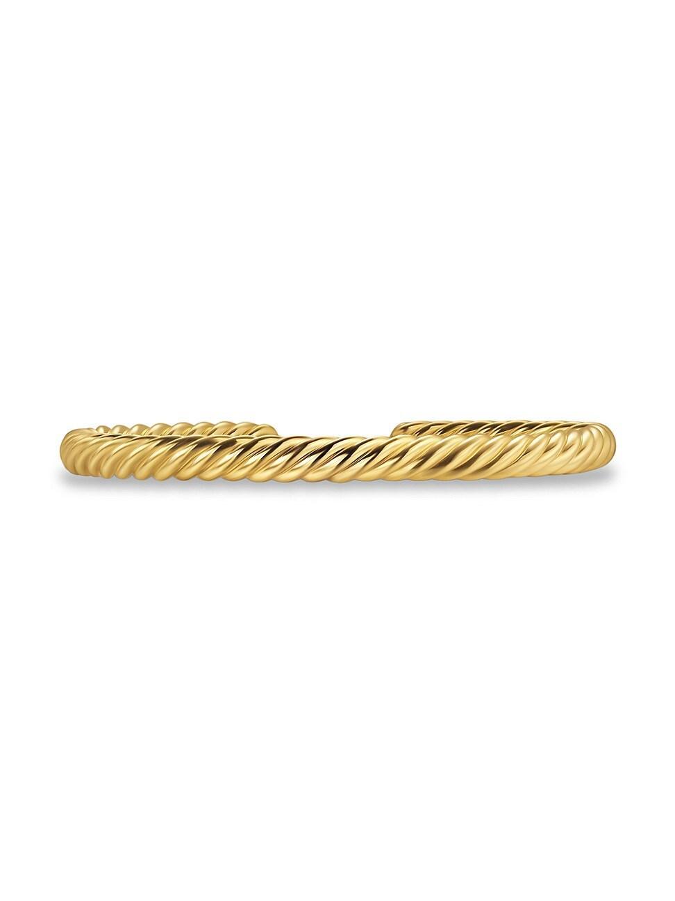 Mens Cable Cuff Bracelet in 18K Yellow Gold, 6MM Product Image