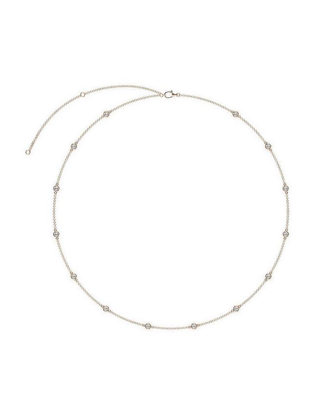 Womens 14K Rose Gold & Lab-Grown Diamond Station Necklace/0.70-2.10 TCW Product Image