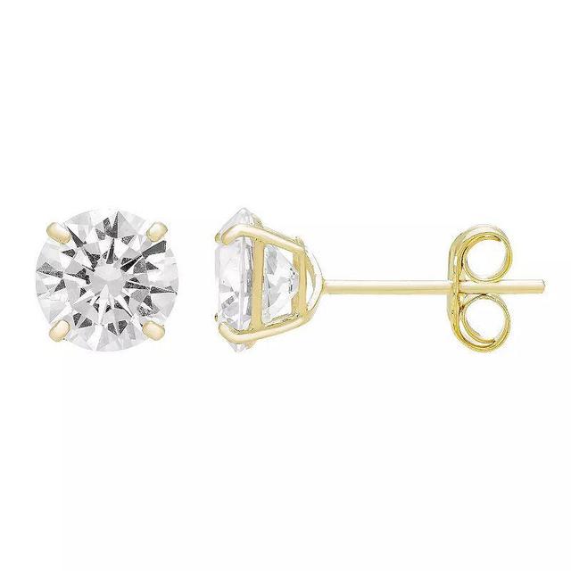 Theia Sky 14k Gold Cubic Zirconia Stud Earrings, Womens Product Image