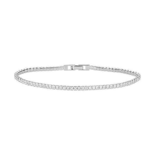 PRIMROSE Sterling Silver Princess Cut Cubic Zirconia Tennis Bracelet, Womens Sterling Clear Product Image