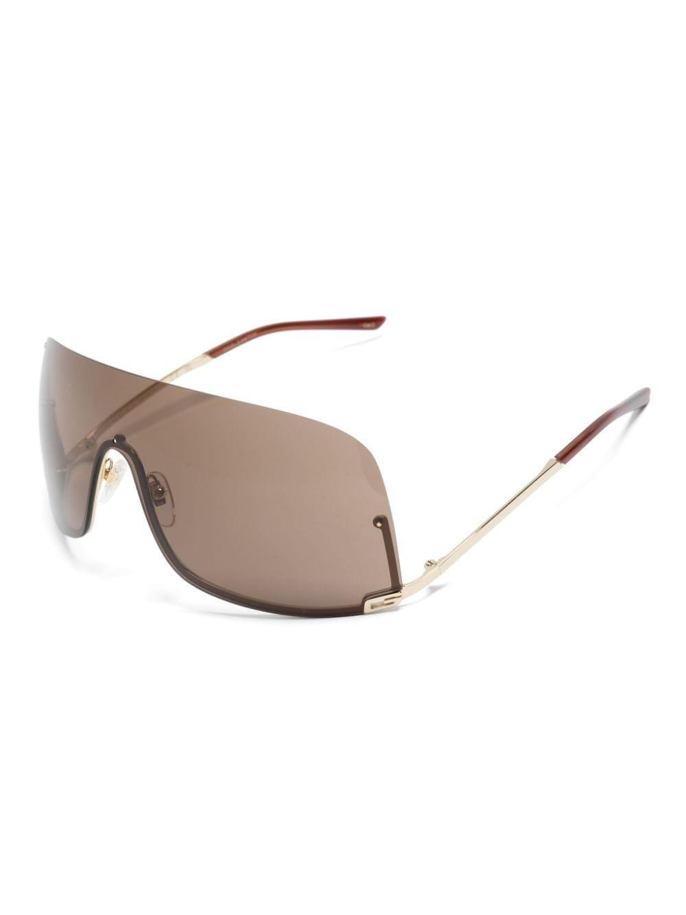 Square-g-motif Shield-frame Sunglasses In Gold Product Image