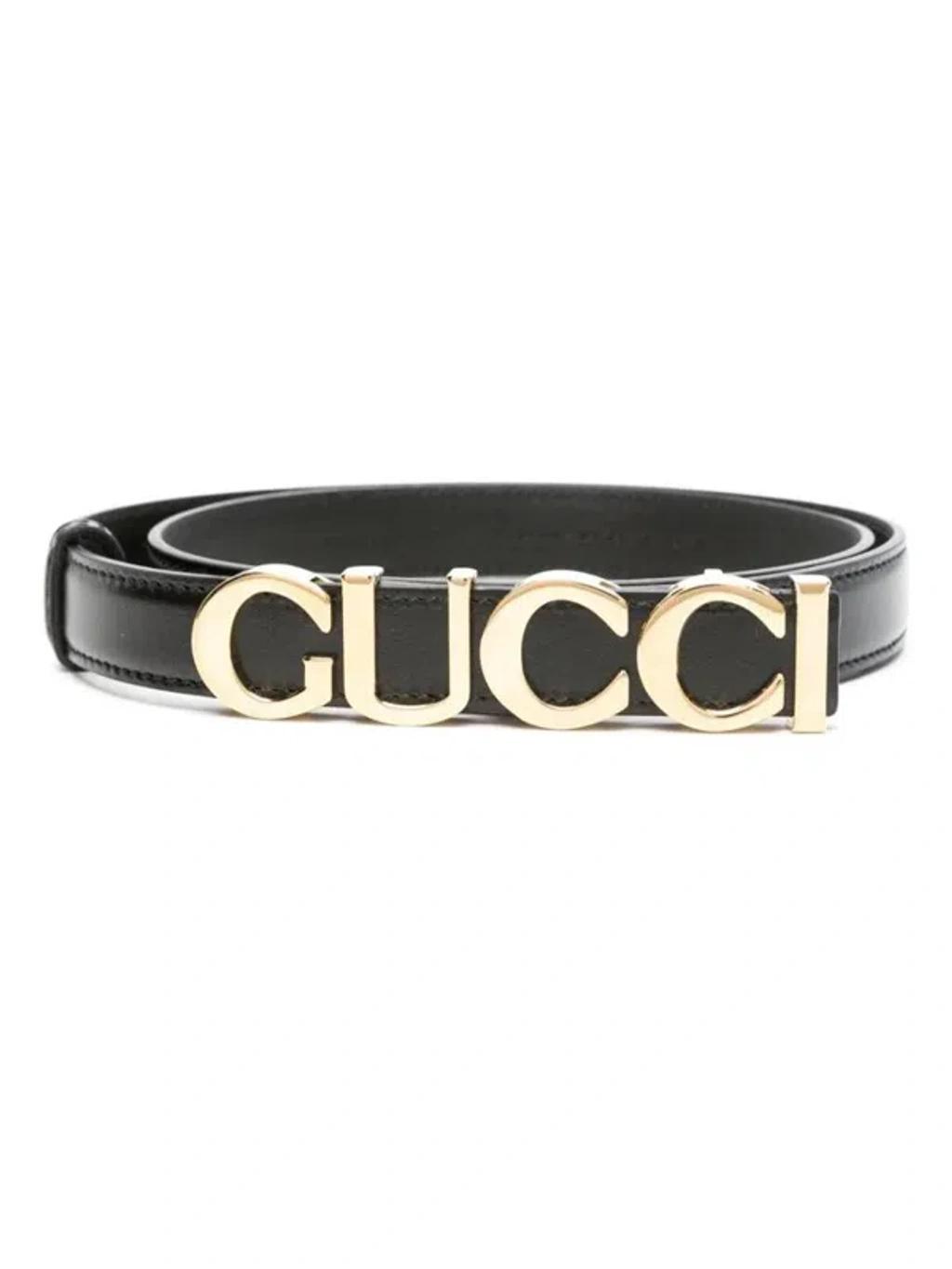 GUCCI Buckle Thin Belt In Black Product Image